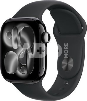 Apple Watch 11 GPS + Cellular 42mm Sport Band S/M, jet black/black (MF834ET/A)