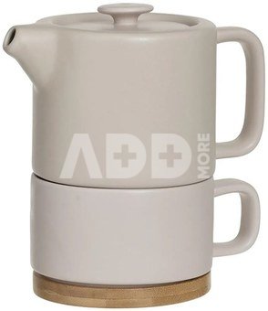 Arbatinukas su puodeliu keramikinis 400ml rausvos sp. Secret de Gourme 160724C