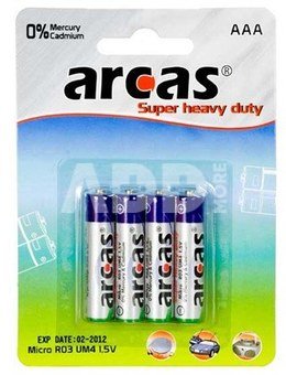 Arcas Super Heavy Duty AAA (LR03), 4- pack