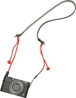Artisan & Artist I ACAM-P12 I Flynn Camera Paracord Strap w/adjust lengths in Leather (w/Loop) Red