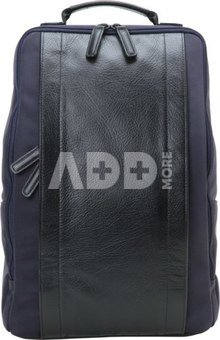 Artisan & Artist I RR4-06C I Leather Panel Backpack, Navy