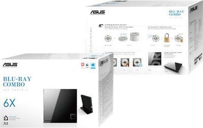 ASUS SBC-06D2X-U External Slim Blu-ray Drive, Black, BDXL support, 6X Blu-ray reading speed, USB 2.0