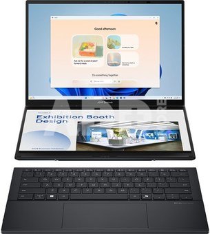 Asus Zenbook Duo UX8406CA-PZ009W | Basalt Gray | 14 " | OLED | Touchscreen | 3K | 2880 x 1800 pixels | Glossy | Intel Core Ultra 9 | 285H | 32 GB | LPDDR5X | Solid-state drive capacity 2000 GB | Intel Arc Graphics | Windows 11 Home | 802.11be | Bluetooth version 5.4 | Keyboard language English
