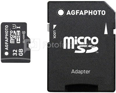 AgfaPhoto Mobile High Speed 32GB MicroSDHC Class 10 + Adapter