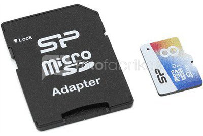Atminties kortelė SILICON POWER 8GB, MICRO SDHC UHS-I, Class 10, with SD adapter, Color