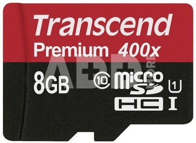 Transcend microSDHC 8GB Class 10 UHS-I 400x + SD Adapter