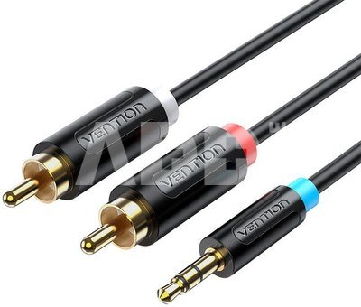 Audio Adapter Cable 3.5mm Male to 2x Male RCA 5m Vention BCLBJ Black