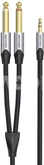 Audio cable mini jack 3.5mm to 2x jack 6.35mm male Vention BARHL 10m