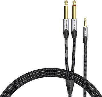 Audio cable mini jack 3.5mm to 2x jack 6.35mm male Vention BARHL 10m