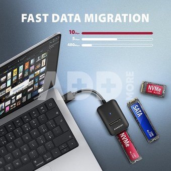 AXAGON Adapter Gen 2 M.2 NVMe/SATA SSD AMD2-AM USB-A