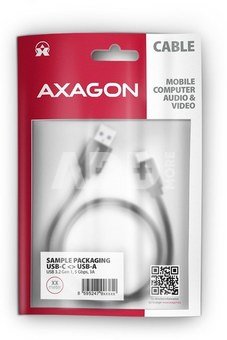 AXAGON BUCM3-AM10AB SPEED cable USB-C <-> USB-A, 1m, USB 3.2 Gen 1, 3A, ALU, braid
