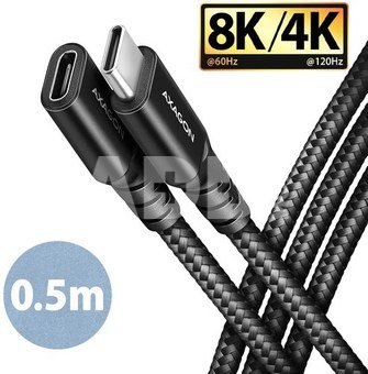 AXAGON BUCM32-CF05AB extensions cable USB-C (M) <-> USB-C (F), 0.5m, USB 20Gbps PD 240W 5A