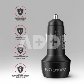AXAGON PWC-PQ48 Car charger 48W, USB-A + USB-C, PD3.0/PPS/QC4+/SFC, Black