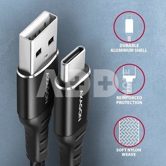 AXAGON Data and charging cable, 1.5 m | BUCM-AM15AB | USB Type-C to USB Type-A