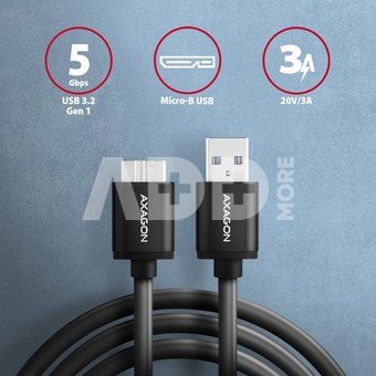 AXAGON Data and charging cable, 1 m | BUMM3-AM10AB | USB Type A to USB Type Micro-B
