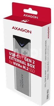 AXAGON External SuperSpeed+ USB-C metal box for M.2 NVMe SSD disks having sizes of up 42 to 80 mm