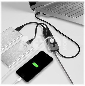 AXAGON Four-port USB 3.0 hub with fast charging and power support | HUE-S2B
