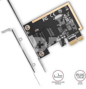 AXAGON Gigabit Ethernet PCI-Express network card with proven Realtek chipset version | PCEE-GRF