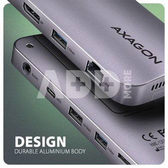 AXAGON HMC-12GM2 USB hub 12in1 10Gbps HDMI DP LAN M.2