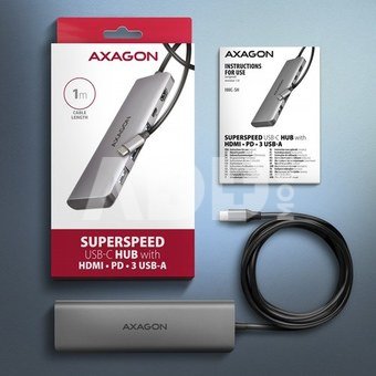 AXAGON HMC-5H USB hub 5in1 5Gb ps, 3xUSB, HDMI, PD100W