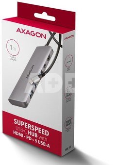 AXAGON HMC-5H USB hub 5in1 5Gb ps, 3xUSB, HDMI, PD100W
