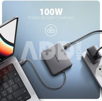 AXAGON HMC-5HL 2xUSB-A 4K HDMI GLAN PD100W USB-C 15cm
