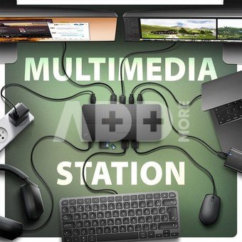 AXAGON HMC-U4 USB hub 12in1 40Gbps LAN HDMI DP PD