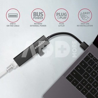 AXAGON Hub HMA-GL3A 3x USB-A + GLAN, USB3.2 Gen 1, metal, 20cm USB-A cable