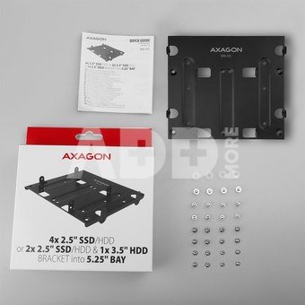 AXAGON Metal frame for mounting four 2.5" disks or two 2.5" disks and one 3.5" disk in a 5.25" position | RHD-435