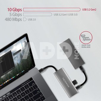 AXAGON Multi-port USB-C 10Gbps hub, 13cm | HMC-5G21