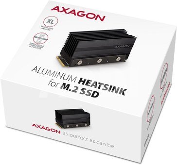 AXAGON Passive aluminum heatsink for single-sided and double-sided M.2 SSD disks, size 2280, height 36 mm | CLR-M2XL