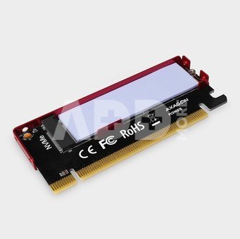 AXAGON PCEM2-S PCI-E 3.0 16x - M.2 SSD NVMe, up to 80mm SSD, low profile, cooler