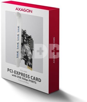 AXAGON PCI-Express card with four external USB-A 5Gbps ports | PCEU-430RS