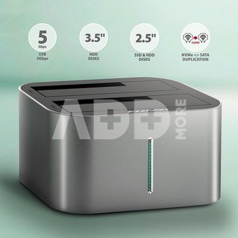 AXAGON | SuperSpeed USB DUAL 2.5"/3.5" HDD/SSD DUAL dock | ADSA-DC