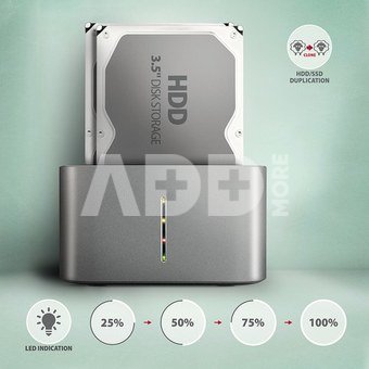 AXAGON | SuperSpeed USB DUAL 2.5"/3.5" HDD/SSD DUAL dock | ADSA-DC