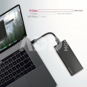 AXAGON THIN RIB 42-80mm box USB-C 3.2 Gen2 - M.2 NVMe SSD