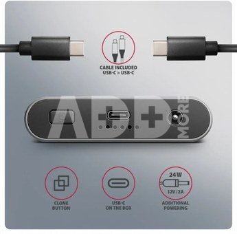 AXAGON USB-C 20Gbps Dual M.2 NVMe SSD CLONE MASTER Enclosure | EEM2-20GD