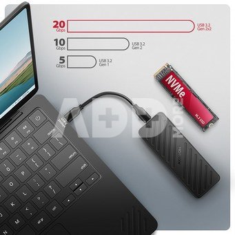AXAGON USB-C 20Gbps - M.2 NVMe SSD ARMORED Box | EEM2-20G