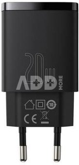 Baseus Compact Quick Charger USB and USB-C 20W EU
