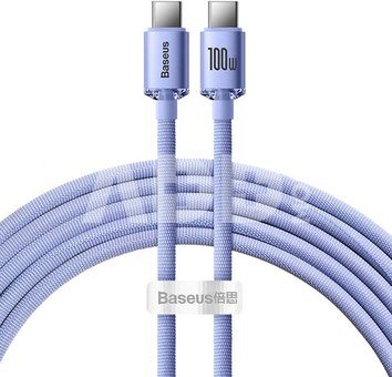 Baseus Crystal Shine cable USB-C to USB-C, 100W, 1.2m (purple)