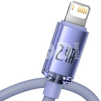 Baseus Crystal Shine Series cable USB cable for fast charging and data transfer USB Type A - Lightning 2.4A 2m purple