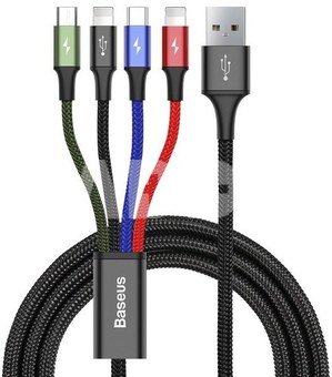 Baseus Fast USB cable 4in1 USB-C / 2x Lightning / Micro 3,5A 1,2m - black