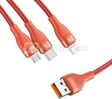 BASEUS Flash series Data Cable USB-M+L+C 5A 1.2m Orange