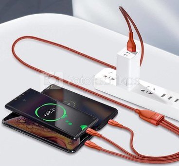 BASEUS Flash series Data Cable USB-M+L+C 5A 1.2m Orange