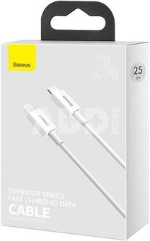 Baseus Superior Series Cable USB-C to Lightning, 20W, PD, 0,25m (white)