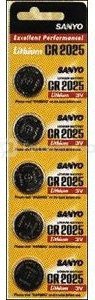 Baterijos CR2025-5BP (5 vnt.) Sanyo
