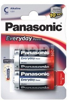 Alkaline batteries Panasonic EVERYDAY LR14-2BP