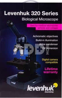 Biologinis mikroskopas su koordinuotu stumdomu staliuku Levenhuk 320 40x-1000x