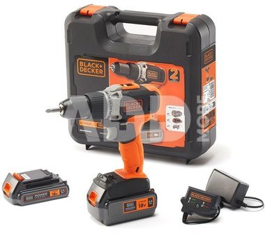 BLACK & DECKER | Cordless Drill/Driver with 2.0 Ah/4.0 Ah Battery | BCD003MEM2K-QW | 18 V | 2.0/4.0 Ah | Lithium