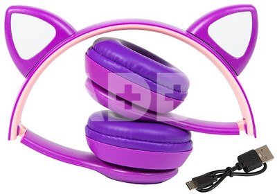 BLOW Wireless headset Bluetooth 5.0 LED for kids purple ears